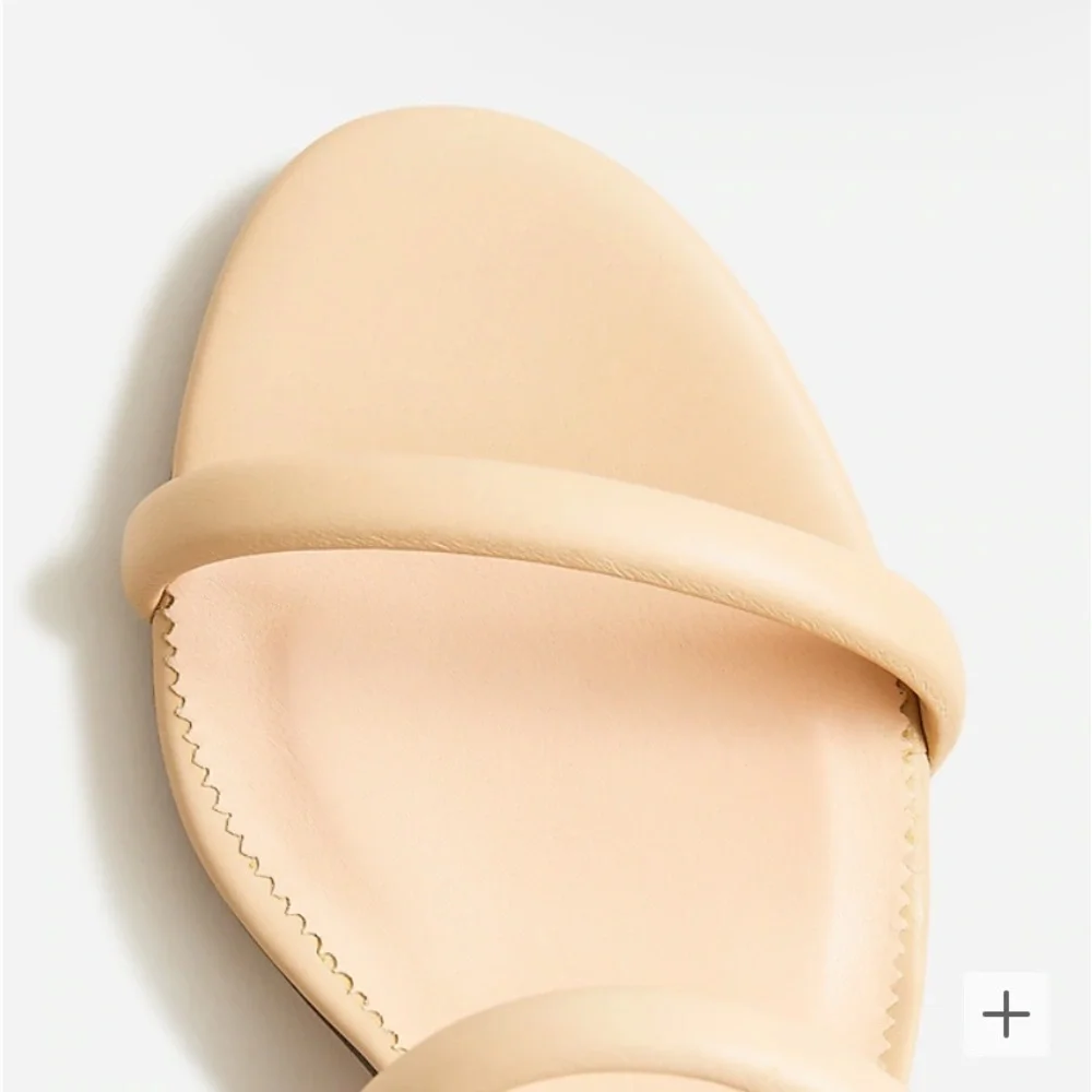 J. Crew NIB Lucie Slingback Block-Heel Sandals in Leather - Sandy‎ Beach